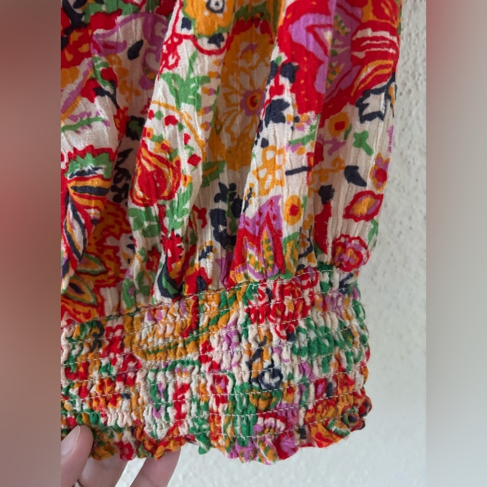 Cynthia Rowley Floral Cropped Off  Shoulder Top S - Picture 2 of 5